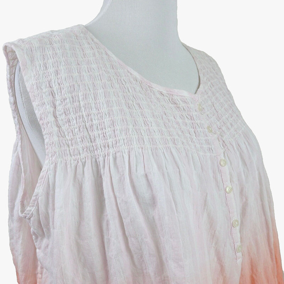 Free People Size XS Little Bit Of Something Ombre Blouse White Orange - Picture 7 of 10